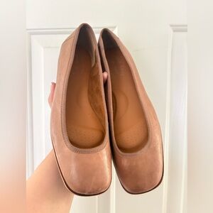 KORK-EASE Palermo Leather Flat In Taupe, 8.5
